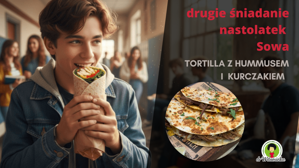 nastolatek sowa je drugie sniadanie na przerwie w szkole